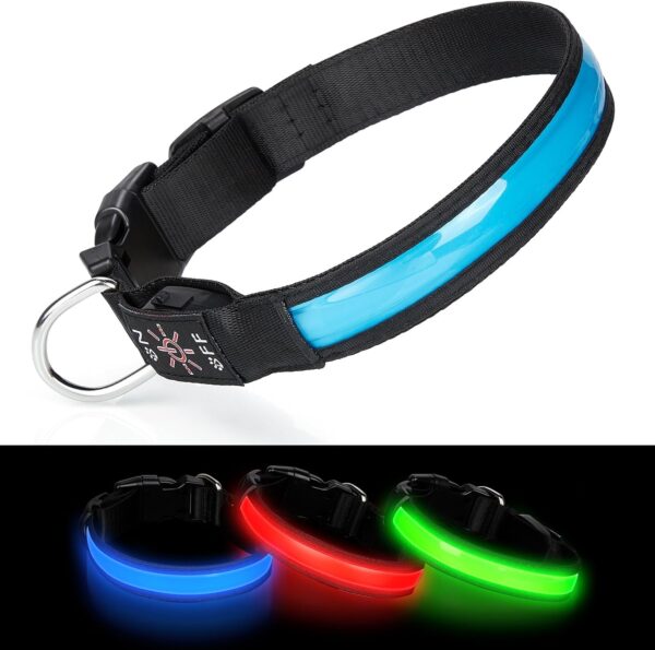 Benxdara Adjustable LED Light Up Dog Collar